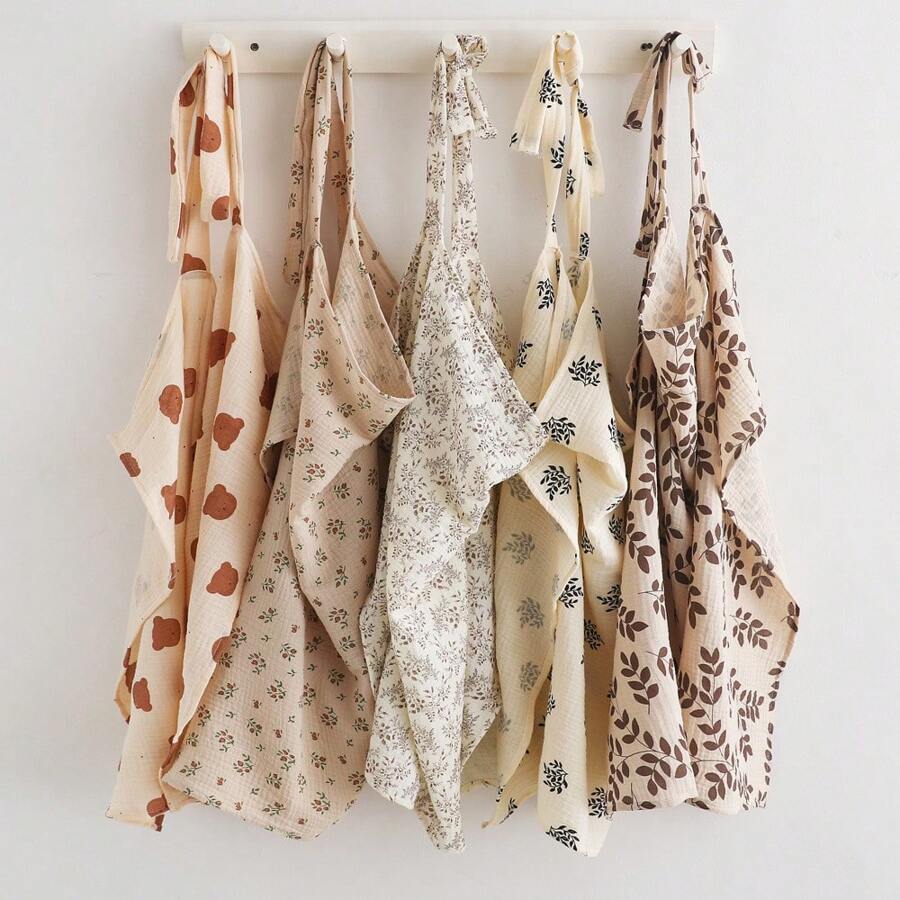 平紋細布雙層紗布哺乳圍裙披肩汽車座椅套中性色平紋細布質哺乳罩適合嬰兒哺乳和吸奶 - Heart Bear - 查看 1