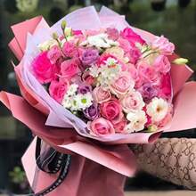 20 件/包 雙色防水 Hanfay 紙包裝紙,用於插花和花束,58x58 厘米 - 橙色+棕色 - 查看 7