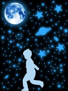 3入組夜光地球、太空和星形貼紙,適用於兒童手工藝或夜光裝飾 - 彩色 - 查看 4