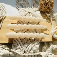 1 Box 3 Stück spiralförmige Kerzentropfen, 7,1 Zoll/18 cm, Bodendurchmesser 2 cm, 6 Stunden Brenndauer, tropffrei, verjüngtes Design, unparfümiert, für Dinnerparty Hochzeitsdekoration Halloween, gruselig, Herbst, Fest, Weihnachten, Winter, Feiertag, Raumdekoration, Geschenke