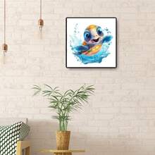 1pc 5d Adorable Turtle Pattern Diamond Painting Kit, Suitable For Beginners, Art Gift Diy Diamond Embroidery Mosaic Handmade Home Decor Artwork - Multicolor - View 3