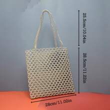 Women's Handbag White Silver Pearl Handbag - Silver - View 2