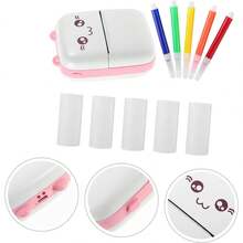 熱敏標籤打印機,附帶5卷白色紙張、彩色筆,便攜式小型熱敏無線圖片紙張,辦公用品、學生小貼紙打印機,支援ios/ Android作業系統,適用於學習輔助 - 淺粉色 - 查看 7