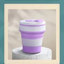 Copo De Silicone Dobrável Retrátil E Reutilizável - Roxo - Visão 1