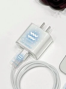 2 Sets Apple Charging Head Clear Protective Case, 12 Constellations Fit For 18w Soft Shell & 20w Charging Head, Clear Shell - Baby Blue - View 3