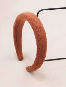 1 Miếng Cô gái Mùa Đông Màu thuần Ấm áp Lông tơ Ngắn Chất vải Dây buộc tóc , Không trượt Quấn đầu Với Cao Vương miện Và Lỏng lẻo phù hợp Đối với Sử dụng hàng ngày - màu nâu - Xem 4