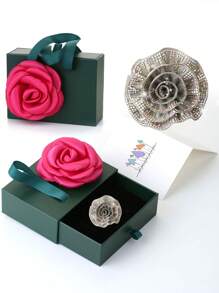 1pc Exaggerated Zirconia Flower Design Ring For Women, Suitable For Valentine's Day And Festival - 1 Rose Exaggerated Zirconia Flower Women's Ring - View 15