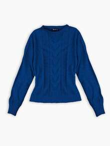 Sueter para dama, con trenzado de adelante - Azul - Ver 2