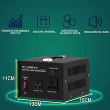 Convertidor De Voltaje,transformador De 110-220v, 200w - Negro - Ver 3