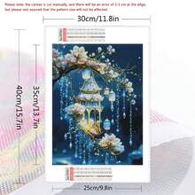 1pc Full Square Diamond Painting Kit Light Flower Home Decor Diamond Mosaic Landscape Wall Art - Multicolor - View 2