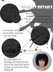 14inch African Roll With Bangs Black Synthetic Wig Women Wear Daily For Banquets And Parties - Black - View 3