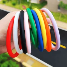 Fashionable Men's Large Silicone Circular Wristband, Couple Accessory - Red - View 1