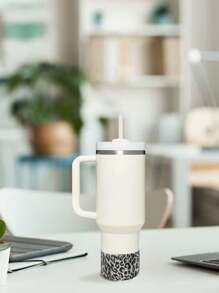 1pc Leopard Print Silicone Boot For  Cup,Reduces Noise Scratches Protective Water Bottle Bottom Sleeve Cover, Cup Accessories. - Multicolor - View 2