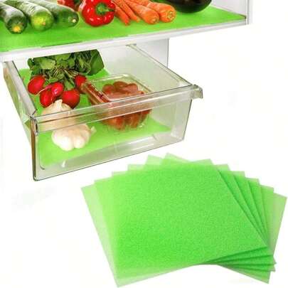 12" X 15" Reusable Refrigerator Liners | Washable Fruit & Vegetable Preservation Mats | Extend Freshness, Promote Air Circulation | Suitable For School, Office, Home, Travel, Back To School