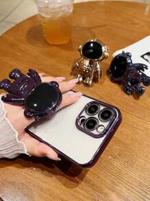 1pc Full-Electroplated Astronaut Shaped 3d Cartoon Desktop Phone Holder For All Phones - Multicolor - View 5