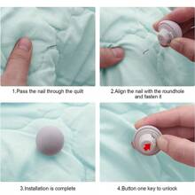 4入組床單夾,帶支撐架的夾子,舒適的羽絨被夾,柔軟的雙面針固定器,可用於被子、靠墊、窗簾等 - 粉色 - 查看 8