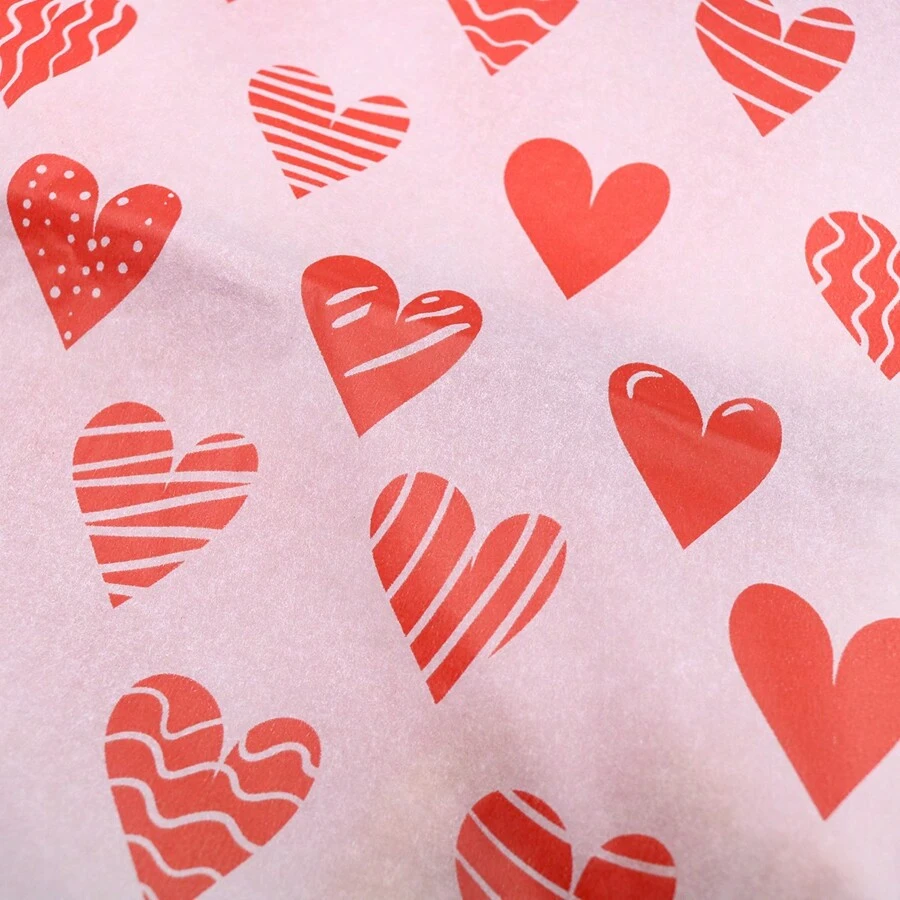 1set 10 Sheets 20x26 Inch Cracked Heart Pattern White Background Wrapping Paper For Valentine'S Day, Birthday, Wedding, Party Gift Packaging - Cracked Heart On White Background - View 1