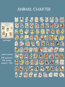 100pcs Retro Doodle Boxed Stickers/Graffit Waterproof Stickers Notebook Mobile Phone Shell Water Cup Decorative Journal Stickers - Multicolor - View 2