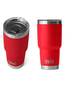 Y E T I 30oz colores de tapa de iman Peso de 400grs QR Vaso termo Metalico para bebida caliente o fria camping trabajo Yeti Vaso de acero inoxidable, aislado al vacío con tapa MagSlider - Rojo - Ver 3