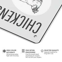 1個鋁製標誌有趣的小雞拉屎的早餐標誌,有趣的小雞標誌,雞愛好者,有趣的小雞裝飾,有趣的小雞禮物 - 8 X 12英寸/20 X 30厘米優質鋁質標誌 - pet - 查看 5