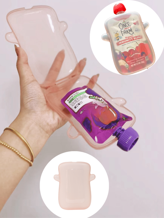 1 Pc Pink Squeeze Proof Flipping Box, Antisqueeze Puree Box ,Baby Feeding Tool, Translucent Squeeze-Proof Puree Box For Children To Eat Yogurt And Puree, Compatible With Most Fruit And Yogurt Bags On The Market, Squeeze Proof Flipping Box, Squeeze Proof Box PP Comfortable Grip Transparent Prevent Messes For Juices For Toddlers (Pink), Antisqueeze Puree Box, Transparent Comfortable Grip To Prevent Mess, Portable Baby Antisqueeze Flip Box For Juice