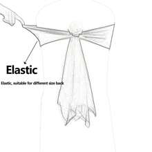 1pc Dark Green Elastic Chair Cover With Flower For Hotel & Wedding Reception, With Bowknot & Decorative Ribbon - Dark Green - View 7