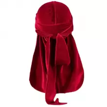 1個絲絨杜邦頭巾,長尾巴設計,適用於360度海浪捲髮型