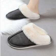 Womens Slippers Fluffy Cozy Fashion Slippers Warm Soft House Slippers - Dark Grey - View 6