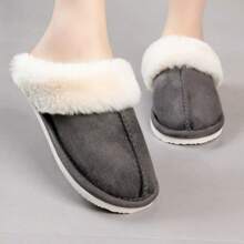 Womens Slippers Fluffy Cozy Fashion Slippers Warm Soft House Slippers - Dark Grey - View 3