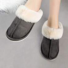 Womens Slippers Fluffy Cozy Fashion Slippers Warm Soft House Slippers - Dark Grey - View 5