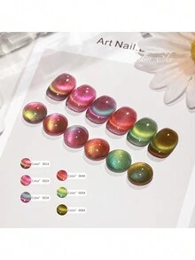 10毫升/入快閃多巴胺雙光貓眼凝膠指甲油,uv Led半永久磁性混合凝膠上釉,適用於美甲沙龍 - 綠色 - 查看 7