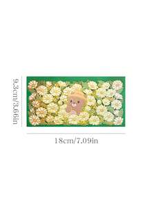 1入創意ins風格可愛動物、花印紙張信封套裝,金箔質感,適用於學生 - 彩色 - 查看 2