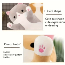 1pc Random Cat Shaped Plush Pillow Toy For Adult Party Favorite Gift, Best For Birthday, Christmas, Halloween And Thanksgiving Day - Multicolor - View 10