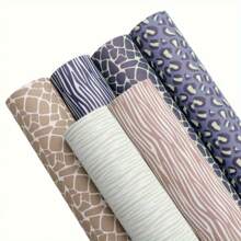 6入組幾何圖案印花人造皮革塗層+豹紋印花合成皮革布料,用於diy耳環,髮箍,小袋,手工藝品項目,感恩節,新年禮品 - 彩色 - 查看 1