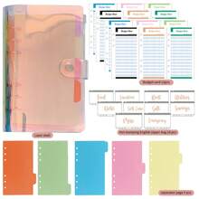 1套a6雷射鬆散頁夾筆記本,可拆式計畫本,配有6孔螺旋裝訂,現金預算會計 - 彩色 - 查看 7