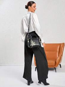 Women's Casual Fashion Embroidered Shoulder Bag/Crossbody Bag/Handbag, Mother Day Gifts, Mom Gifts, Mommy's Essentials, Mommy Bag For Going Out