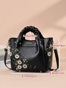 Women's Casual Fashion Embroidered Shoulder Bag/Crossbody Bag/Handbag, Mother Day Gifts, Mom Gifts, Mommy's Essentials, Mommy Bag For Going Out