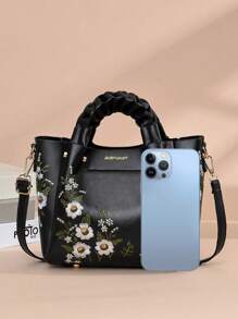 Women's Casual Fashion Embroidered Shoulder Bag/Crossbody Bag/Handbag, Mother Day Gifts, Mom Gifts, Mommy's Essentials, Mommy Bag For Going Out