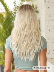 22英寸的金色迷人卷曲合成假髮適用於女性和女孩 - 耐高溫,非常適合日常穿著和角色扮演派對！ - 漸層 - 查看 5