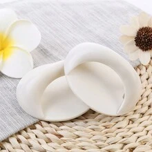 1 Piece Of Minimalist Perforated Plastic Handle, Window, Door Handle, Wardrobe, Cabinet, Drawer, Adhesive Handle - White - View 3