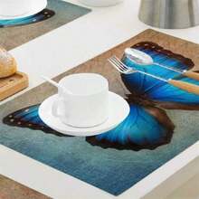 1個聚酯蝴蝶圖案餐墊,餐桌必備 - 彩色 - 查看 6