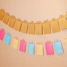 1set Customizable Baby 1st Birthday Party Decoration Set, Includes Banner, Flower String, Photo Wall, Photo Frame Clips - Pink - View 9