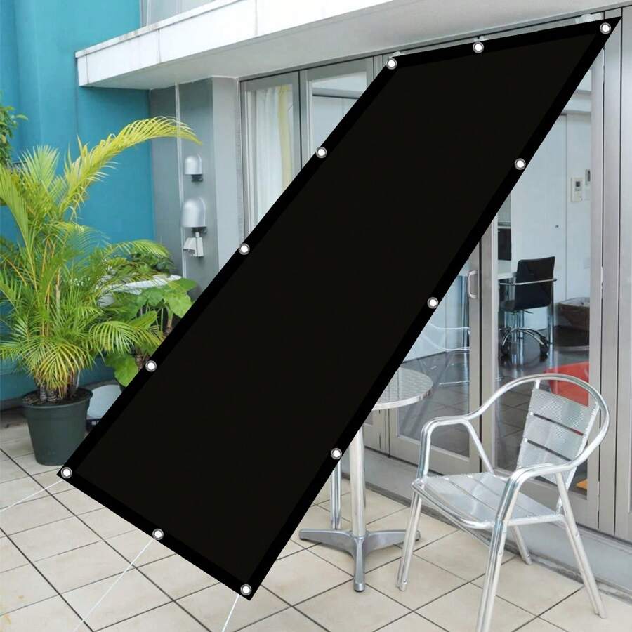 Sun Shade Sail Waterproof Waterproof PES Polyester Square Shade Sails With Free Rope With Grommets For Outdoor Yard Lawn Garden Patio - Black - View 1