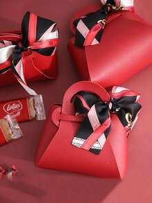 1 件皮革糖果盒婚禮禮品袋,創意結婚禮物糖果袋 - 粉色 - 查看 2