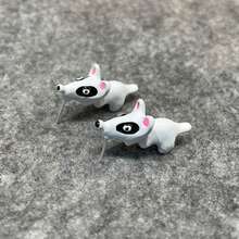 2pcs Miniature Animal Bite Ear Studs - Dinosaur & Shark Shaped Ear Jewelry - Small Animal Earrings - View 11