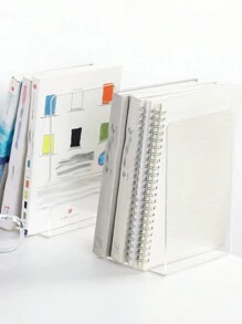 1個透明書立,學生收納桌面書本濕度分離書立 - 彩色 - 查看 3