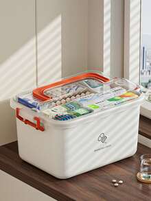 1個多功能分層藥盒,容量大,設計便攜,適合家庭分類存儲 - 白色 - 查看 4