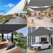 Sun Shade Sail Waterproof Waterproof PES Polyester Square Shade Sails With Free Rope With Grommets For Outdoor Yard Lawn Garden Patio - Black - View 3