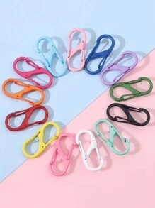 Random Mixed Color Diy Buckle, Multifunctional S-Shaped Carabiner 8-Shaped Alloy Buckle, Two-Way Backpack Hook Keychain Hanging Buckle - Random Color - View 2