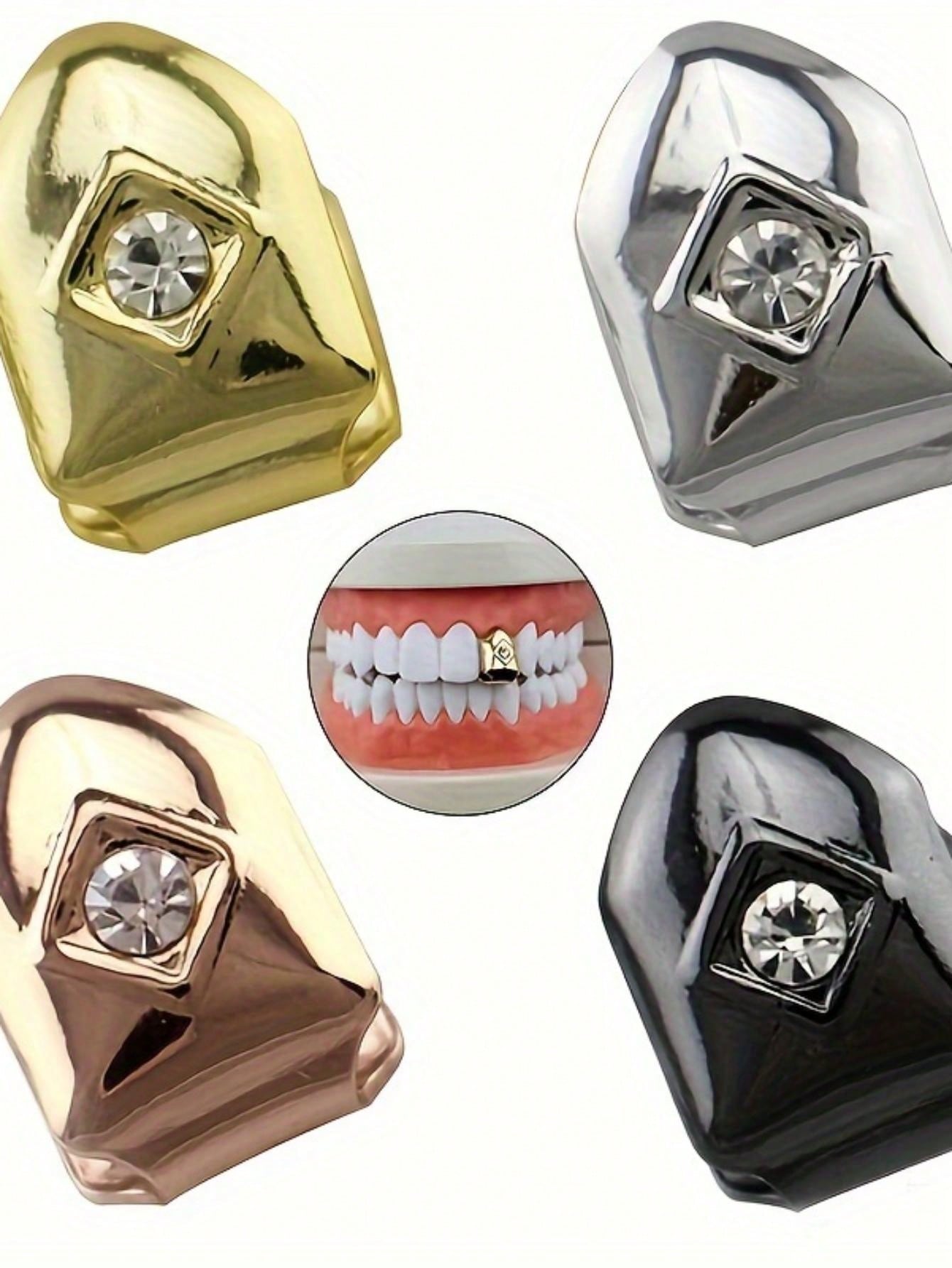 Veemoon 1set Hollow Carved Tooth Grill For Unique Style